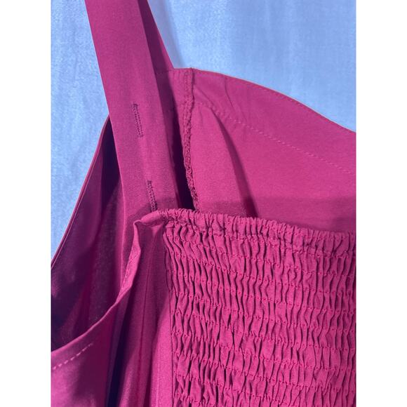 Scarlet Darkness Renaissance Dress Costume XL Red Burgundy Ruffle Hem Smocked - Picture 8 of 11